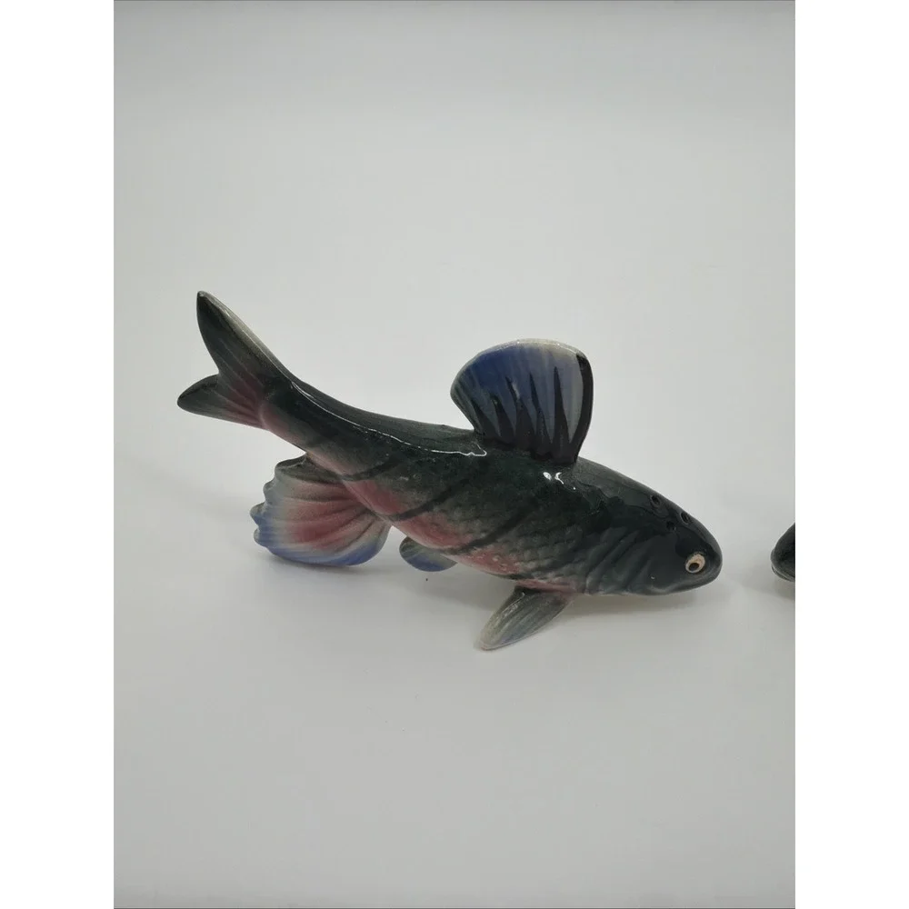 VTG Ceramic JAPAN Trout FISH Salt & Pepper Shakers 2 1/2